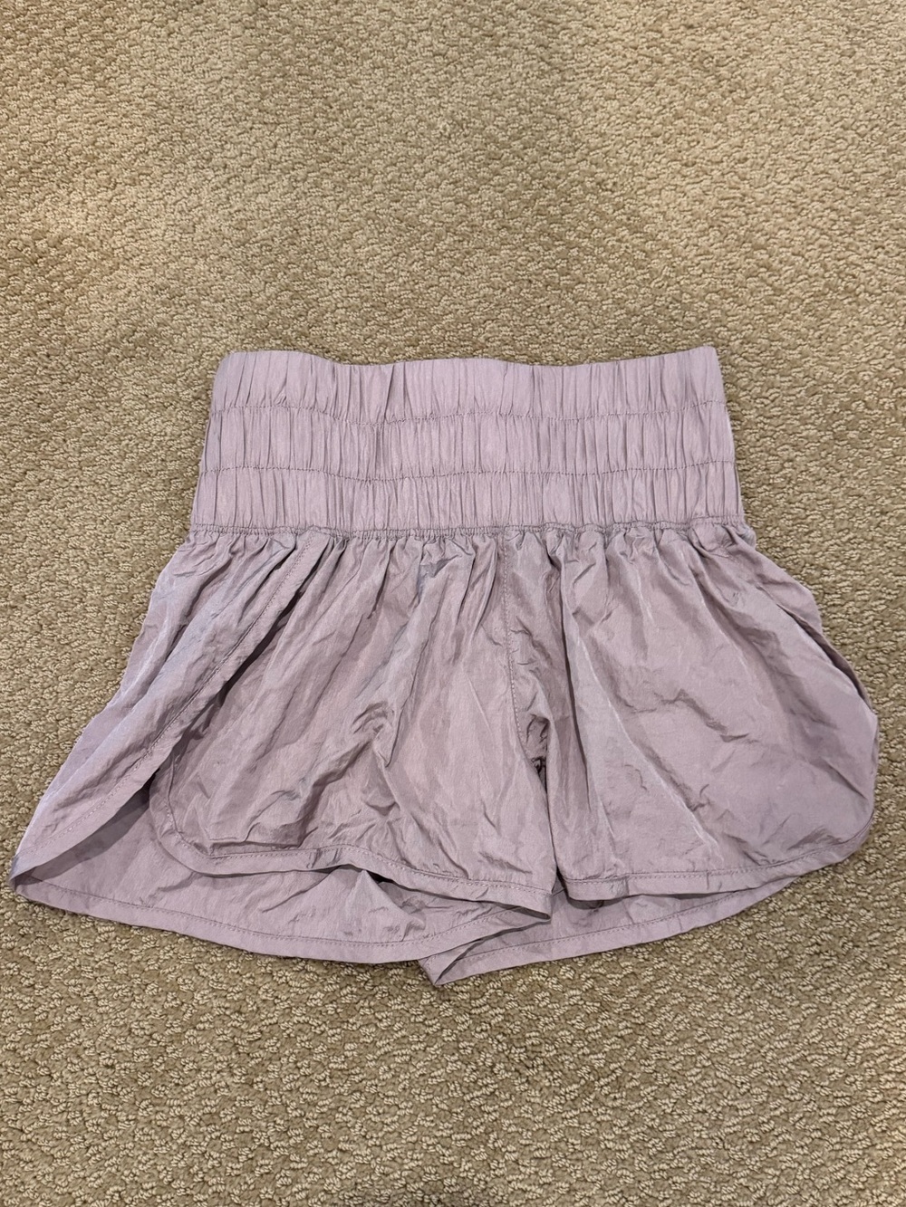 Free People Lavender Smocked Waist Flow Shorts